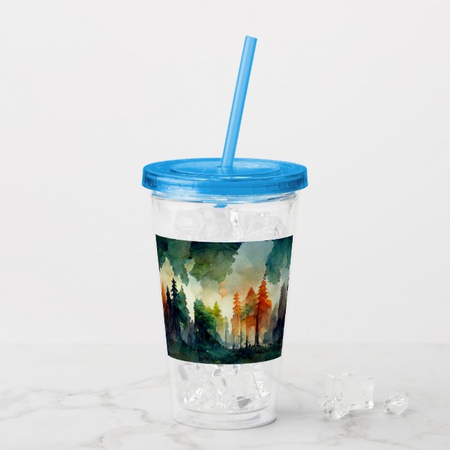 Vaso Acrílico El bosque (naturaleza) (Reverso (hielo))