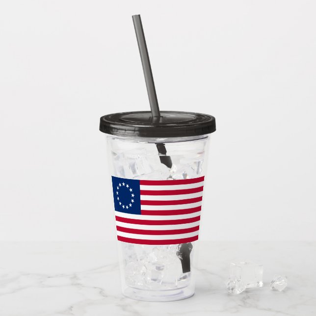 Vaso Acrílico El círculo de las estrellas, la bandera estadounid (Anverso (hielo))