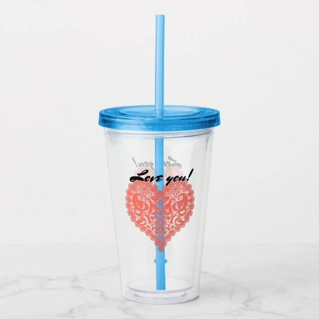 Vaso Acrílico El corazón abierto (Anverso)