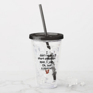 Vaso Acrílico El decir corto de la ardilla de la capacidad de