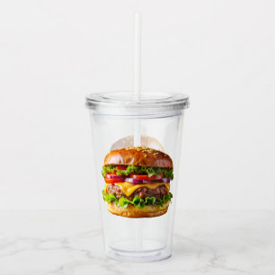 Vaso Acrílico El delicioso y apetitoso thic de hamburguesa apila