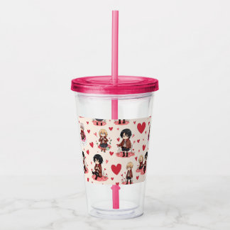 VASO ACRÍLICO EL DÍA DE SAN VALENTÍN ANIME CLEAR TUMBLER
