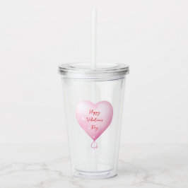 Vaso Acrílico El día de San Valentín feliz personalizado rosa ru