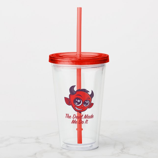 Vaso Acrílico El Diablo Me Hizo Hacerlo (Anverso)
