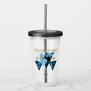 Vaso Acrílico El Dragón y el Gráfico Wolf Daenerys & Jon