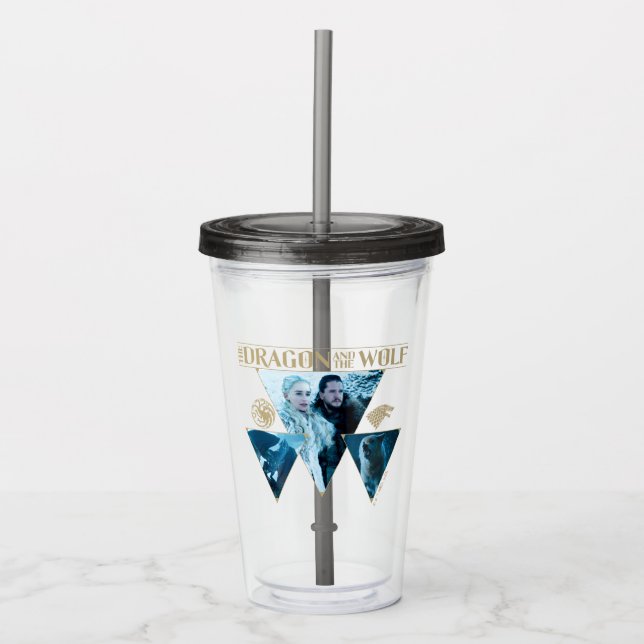 Vaso Acrílico El Dragón y el Gráfico Wolf Daenerys & Jon (Anverso)