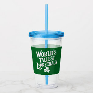 Vaso Acrílico El duende más alto del mundo día de San Patricio i