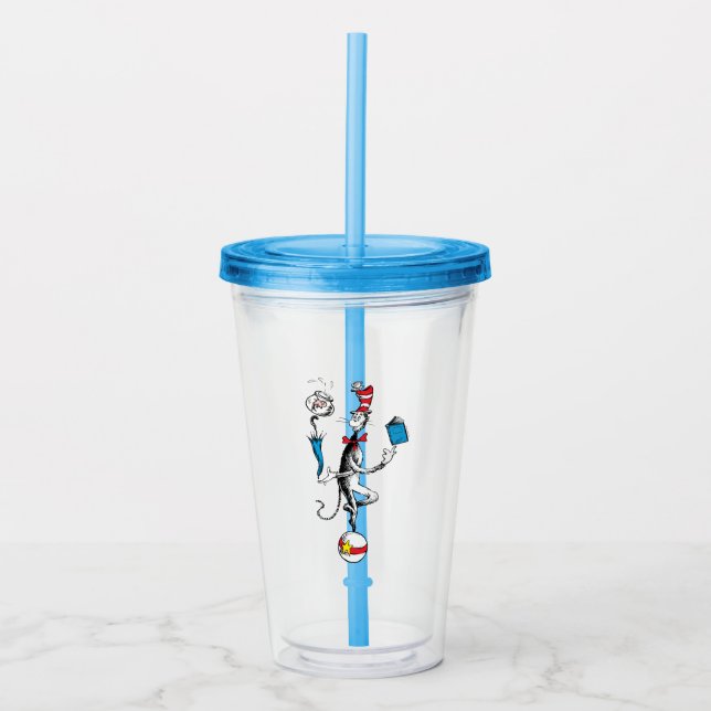 Vaso Acrílico El gato en el sombrero acto de equilibrio (Anverso)