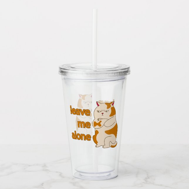 Vaso Acrílico El gato gordo de Moody me deja solo (Anverso)
