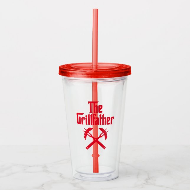 Vaso Acrílico El Grillfather Con Perros Calientes (Anverso)