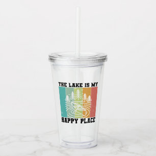 Vaso Acrílico El lago es mi lugar feliz en el lago Vintage