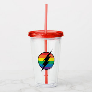 Vaso Acrílico El logo de Flash Rainbow