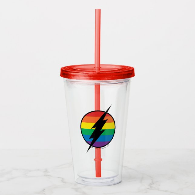 Vaso Acrílico El logo de Flash Rainbow (Anverso)