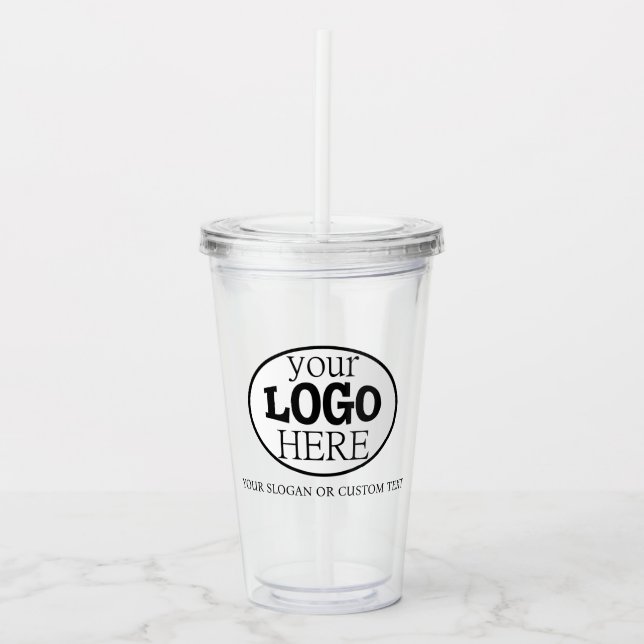 Vaso Acrílico El logotipo y el texto de su Personalizado (Anverso)