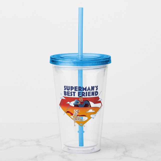 Vaso Acrílico El mejor amigo de Superman (Anverso)