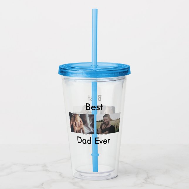 Vaso Acrílico el mejor papá, el feliz día del padre, agrega tu f (Anverso)