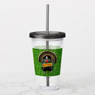 Vaso Acrílico El pavo orgulloso de SlipperyJoe come jamón colgar