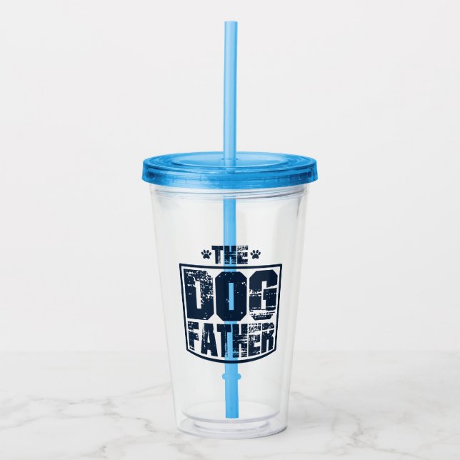 Vaso Acrílico El Perro Padre Vestía Gráfico (Anverso)