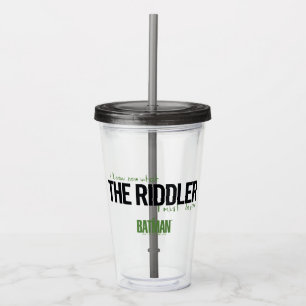 Vaso Acrílico El Riddler - Sé Lo Que Debo Convertirme