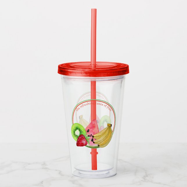 Vaso Acrílico El Sabor Refrescante De La Fruta (Anverso)
