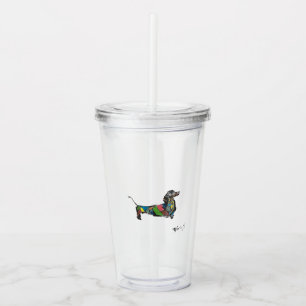 Vaso Acrílico El Tumbler Acrílico De Dachshund