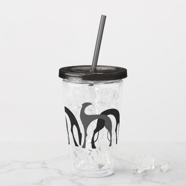 Vaso Acrílico El Tumbler Acrílico De Los Huecos Decados Gris (Reverso (hielo))