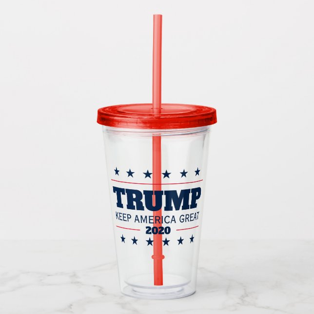 Vaso Acrílico Elecciones de Donald Trump 2024 Mantengan a Estado (Anverso)