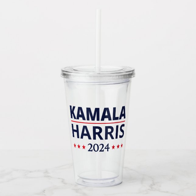 Vaso Acrílico Elecciones Kamala Harris 2024 III (Anverso)