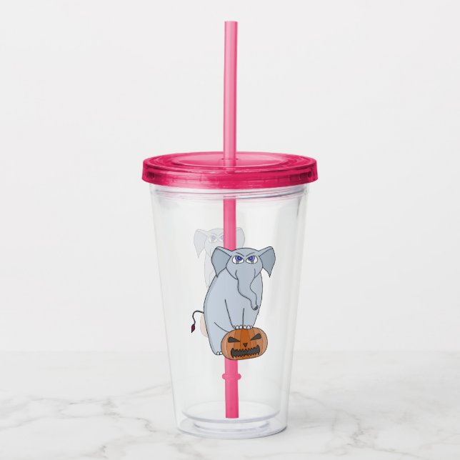 Vaso Acrílico Elefante de calabaza (Anverso)