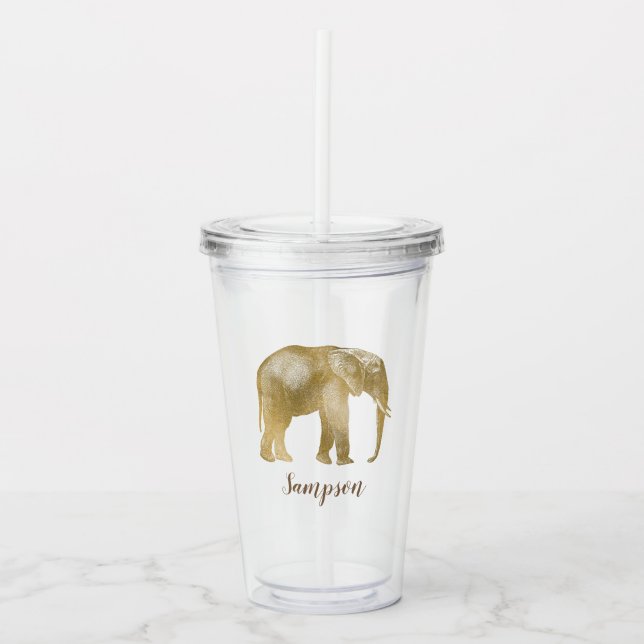 Vaso Acrílico elefante elegante (Anverso)