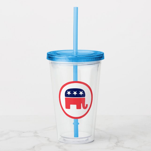 Vaso Acrílico Elefante republicano (Anverso)