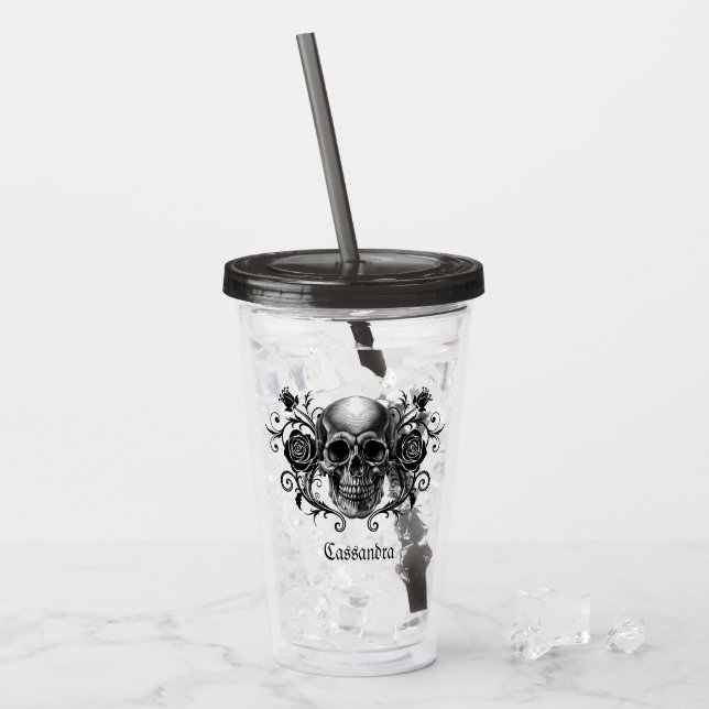 Vaso Acrílico Elegant, Romantic Goth Personalized (Anverso (hielo))