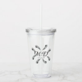 Vaso Acrílico Elegante árbol de palma boda parejas aniversario