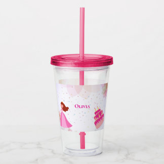 Vaso Acrílico Elegante cumpleaños de princesa de Disney