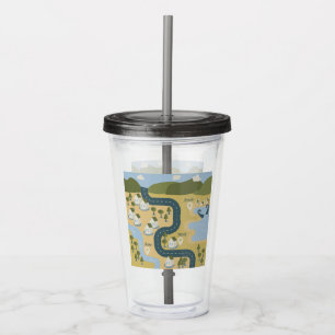 Vaso Acrílico Elegante mapa de viajes de vacaciones de personali