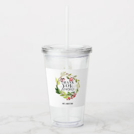Vaso Acrílico elegante profesora de guirnalda floral