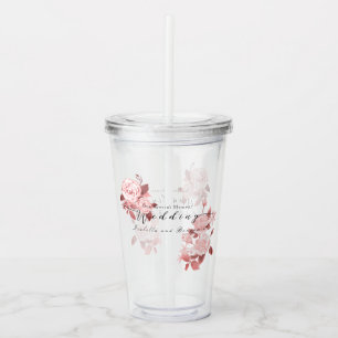 Vaso Acrílico Elegante Rosa de Moda Boda