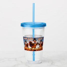 Vaso Acrílico Elegante Turquía feliz día de gracias