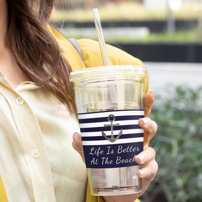 Vaso Acrílico Elegante Vacaciones Náuticas Modernas (Subido por el creador)