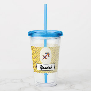 Vaso Acrílico Elemento Sagittarius Zodiac Symbol por K Yoncich