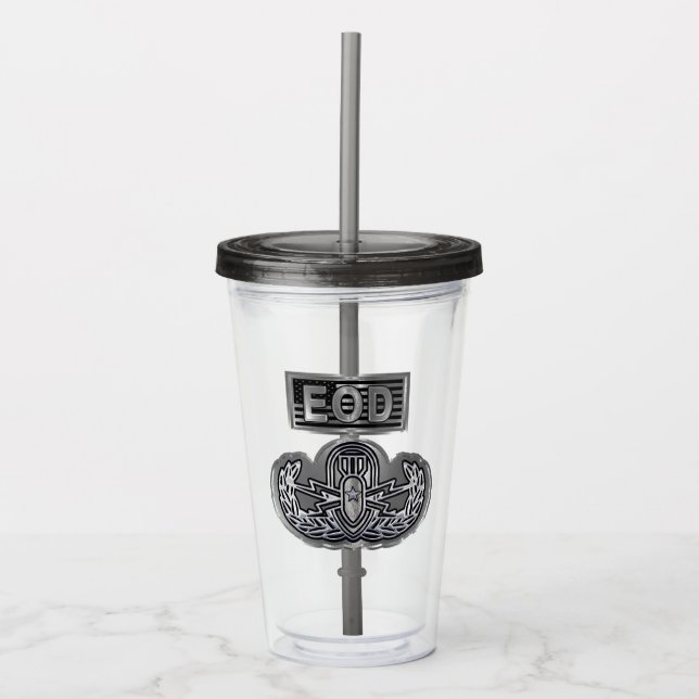 Vaso Acrílico Eliminación de Artefactos Explosivos EOD  (Anverso)