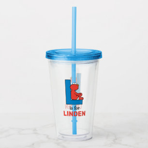 Vaso Acrílico Elmo Alphabet Azul L