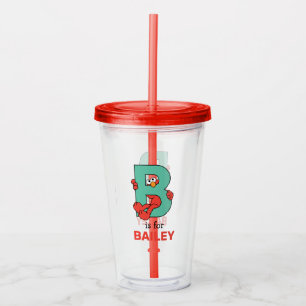Vaso Acrílico Elmo Alphabet   B Verde azuladas