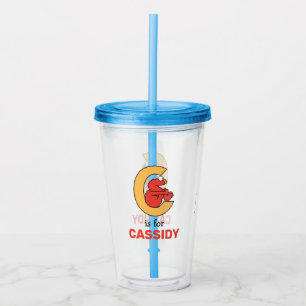 Vaso Acrílico Elmo Alphabet   C Naranja