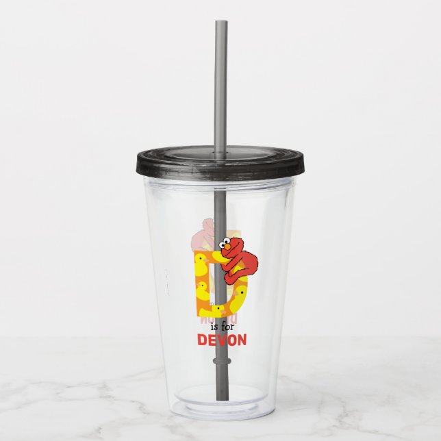Vaso Acrílico Elmo Alphabet | D Pato (Anverso)