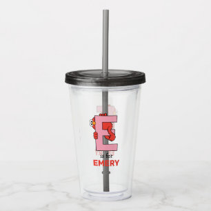 Vaso Acrílico Elmo Alphabet E Rosa