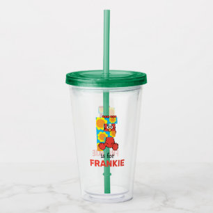 Vaso Acrílico Elmo Alphabet F Flores