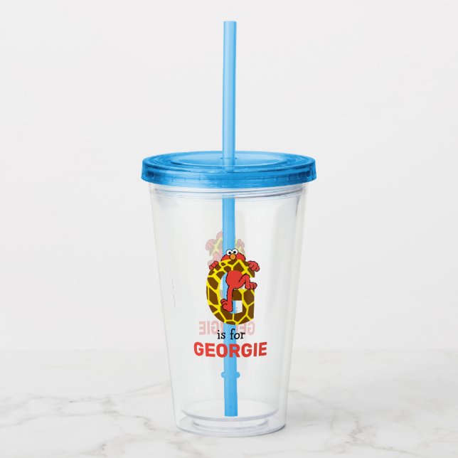 Vaso Acrílico Elmo Alphabet | G Giraffe (Anverso)