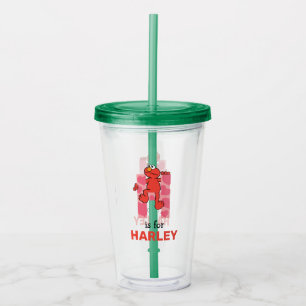 Vaso Acrílico Elmo Alphabet   H Corazones