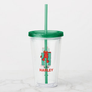 Vaso Acrílico Elmo Alphabet   H Verde